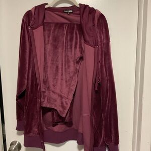 Fashion Nova Burgundy Velvet Set